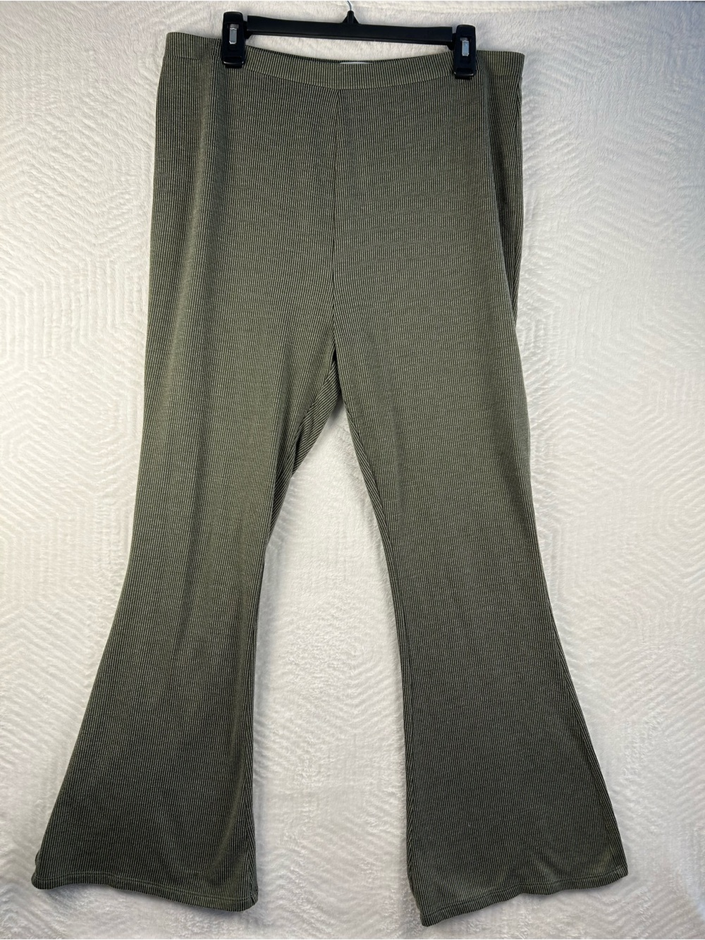 Y2K Colsie Olive Ribbed Flare Pants